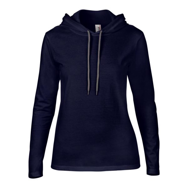 Lagana ženska majica dugih rukava s kapuljačom