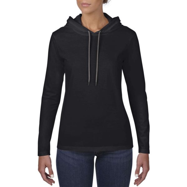 Lagana ženska majica dugih rukava s kapuljačom