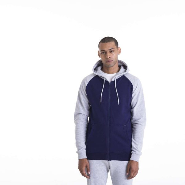 Majica dugih rukava s kapuljačom, patent zatvaračem i dva džepa u baseball stilu