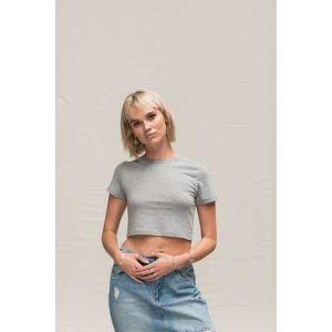 Ženska majica do pupka kratkih rukava od tri vrste materijala | Loonapark promotivni pokloni