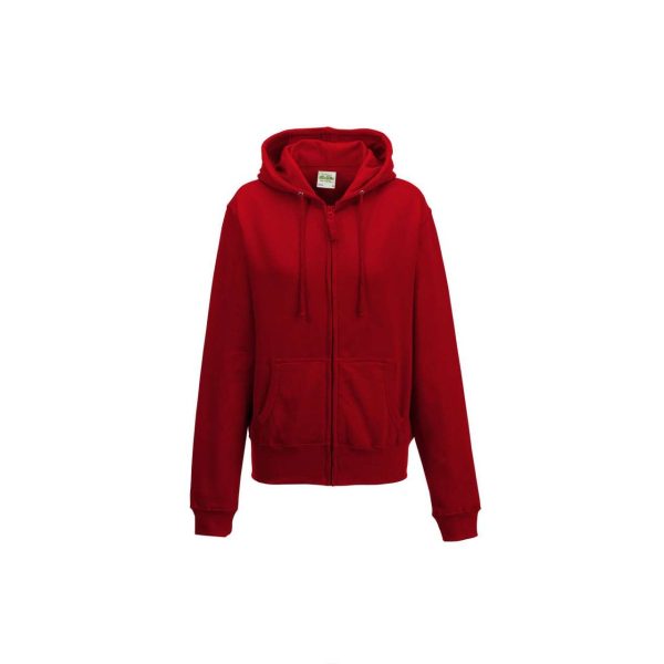 Ženska majica dugih rukava s kapuljačom, patent zatvaračem i dva džepa