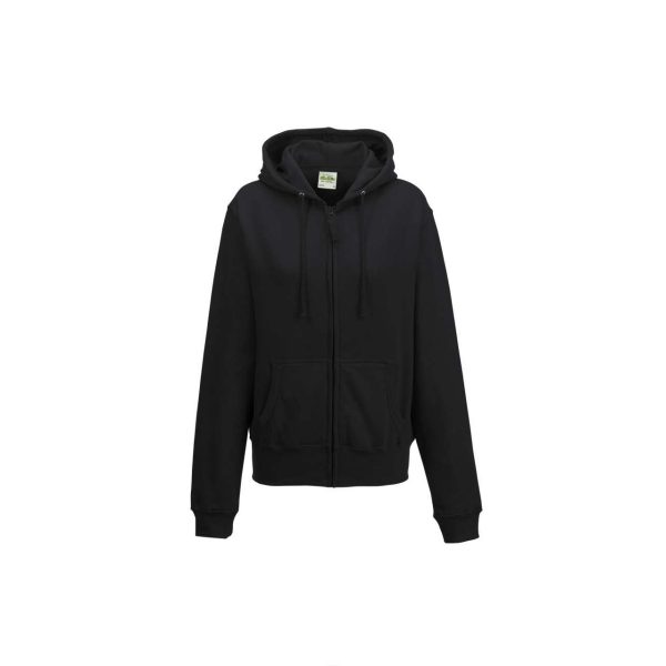 Ženska majica dugih rukava s kapuljačom, patent zatvaračem i dva džepa