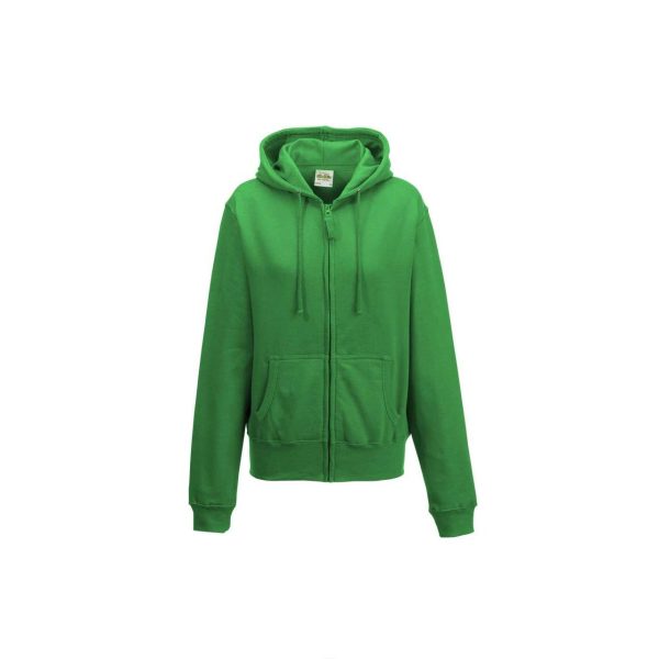 Ženska majica dugih rukava s kapuljačom, patent zatvaračem i dva džepa