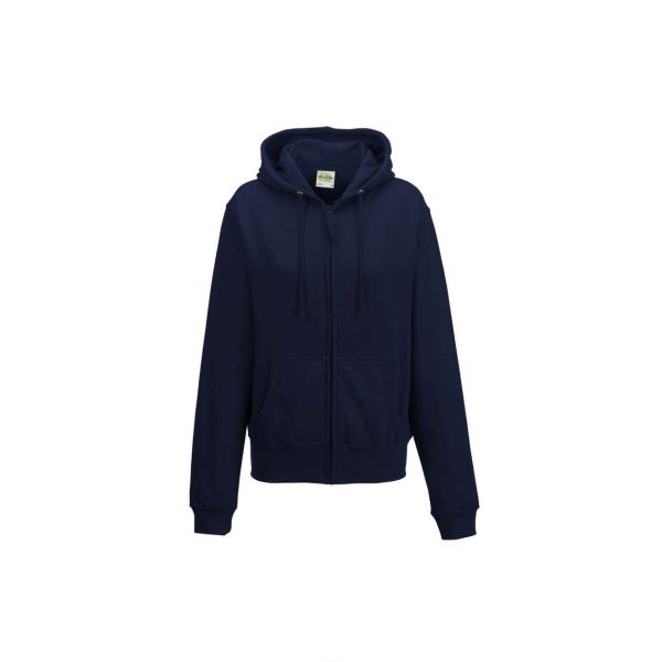 Ženska majica dugih rukava s kapuljačom, patent zatvaračem i dva džepa