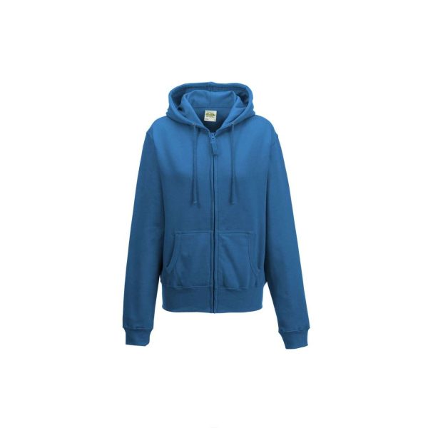 Ženska majica dugih rukava s kapuljačom, patent zatvaračem i dva džepa