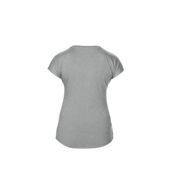 Žnska majica kratkih rukava s v-izrezom od tri vrste materijala