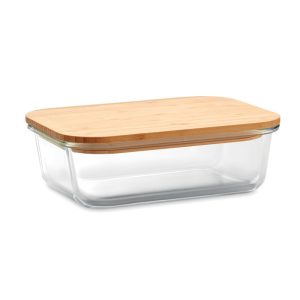 Staklena kutija za hranu s poklopcem od bambusa | Loonapark promotivni proizvodi