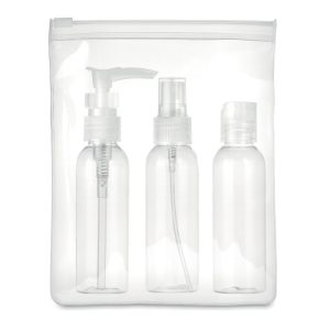 Putni set plastičnih bočica u vrećici od PEVA plastike | Loonapark promotivni proizvodi