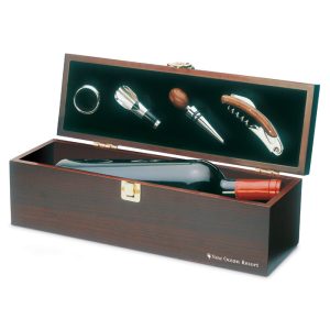Set za vino u drvenoj kutiji | Loonapark promotivni proizvodi
