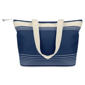 Torba za plažu ili kupovinu od 600D poliestera s prugama i detaljima od platna | Loonapark promotivni proizvodi