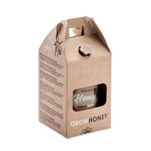 Tegla za med od poljskog cvijeća (50g) s drvenom posudom za med. | Loonapark promotivni proizvodi