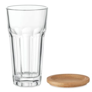 Čaša s poklopcem od bambusa/podmetača | Loonapark promotivni proizvodi
