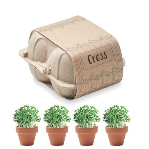 CRESS Komplet za uzgoj od 4 keramičke posude  loonapark promotivni proizvodi i poslovni pokloni