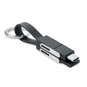 KEY C Privjesak za ključeve s 4 u 1 kablom Crna loonapark promotivni proizvodi i poslovni pokloni